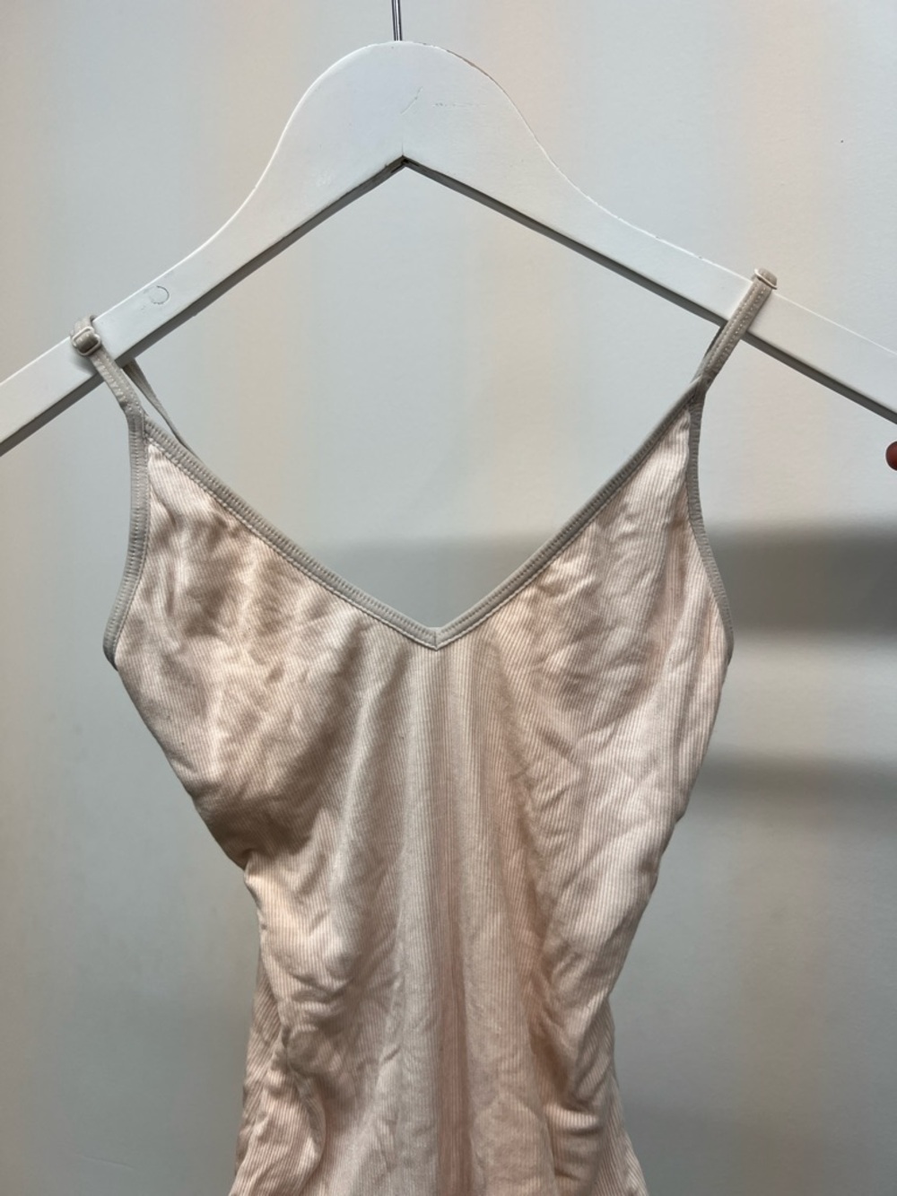 Talula Light Pink Ribbed V-Neck Bodysuit - Picture 2 of 5